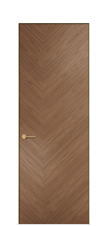 Дверь межкомнатная Юнит 05 Цвет Американский Орех Покрытие ШПОН Орех Наличник  Скрытый короб золото Цена 60101