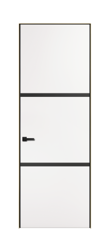 Дверь межкомнатная Слот 41-002 Цвет Вайт Покрытие ПВХ SOFT (ПЭТ) Наличник  Скрытый короб золото Цена 48344